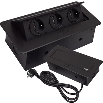 Gniazdo Chowane w Blat Nablatowe Potrójne Gniazdko IZOXIS