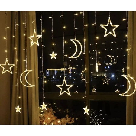 Kurtyna Lampki 138 LED Choinkowe Wiszące USB Pilot ISO TRADE