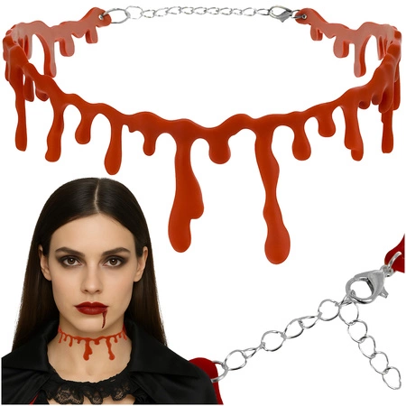 Krwawy Naszyjnik na Halloween Rana Choker Ociekająca Krew Podcięte Gardło