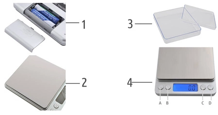 Waga Gramowa Precyzyjna Kuchenna 2000g 2kg/0,1g ISO TRADE
