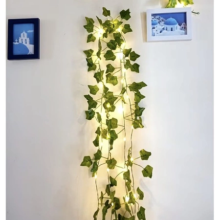 Sztuczny Bluszcz LED x12 na Ścianę Balkon Girlanda Sztuczne Liście XXL 25 m GARDLOV