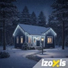 Lampki Choinkowe 300 LED Flash 15m IZOXIS Zew Sople Kurtyna Zimne Białe
