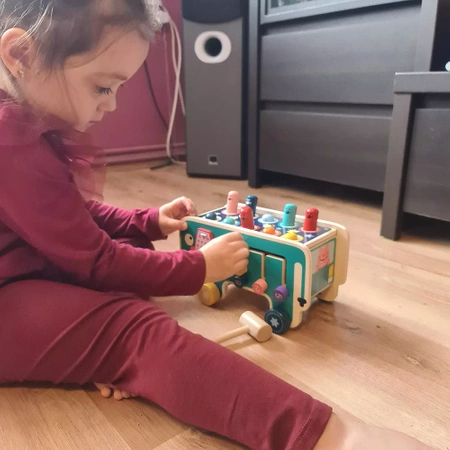 Drewniana Kostka Edukacyjna Słoń Montessori Wbijak KRUZZEL