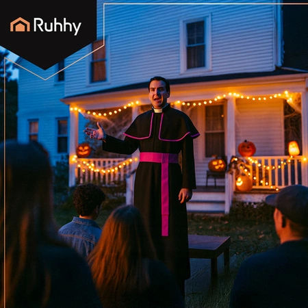 Strój Biskupa Biskup Sutanna Przebranie Księdza Ksiądz Kostium na Halloween Ruhhy 26148