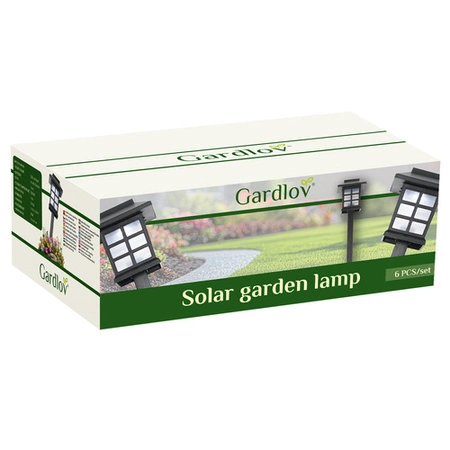 Lampki Solarne Ogrodowe Lampy 6 x Lampka Solarna Lampa Domek Ogrodowa LED GARDLOV