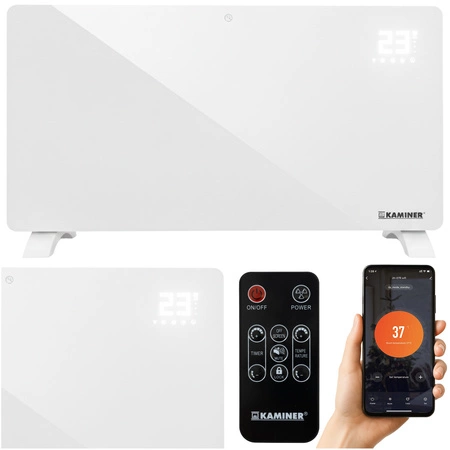  Grzejnik Elektryczny Szklany KAMINER X-SHAPE 2500W Aplikacja WiFi + Pilot 26573