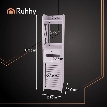 Szafka Łazienkowa Stojąca Uchwyt na Papier Toaletowy Regał Słupek na Klucz Ruhhy 25763