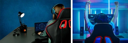 Fotel Gamingowy Obrotowy Biurowy Kubełkowy Gracza DUNMOON