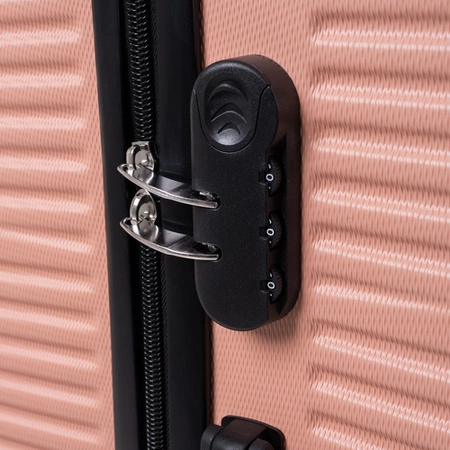 Walizka Podróżna Zestaw Walizek Duża Średnia Mała Walizki na Kółkach Bagaż różowe Trizand 26663