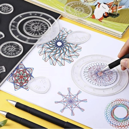 Spirograf Zestaw do Rysowania Szablony Długopisy Zabawka Prezent dla Dzieci MAALEO