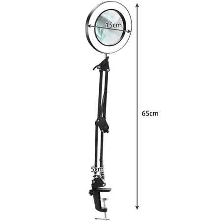 Lampa LED Lupa Kosmetyczna Szkło Powiększające Lampka Kreślarska Biurkowa IZOXIS