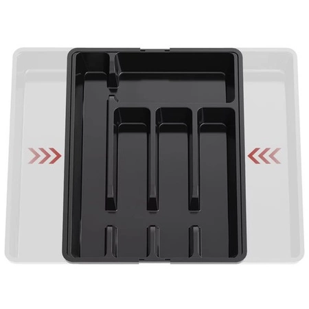 Organizer na Sztućce do Szuflady Kuchennej Wkład Rozsuwany Pojemnik Czarny RUHHY