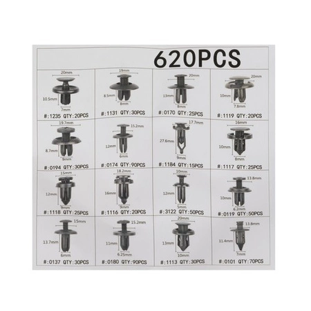 Zestaw Spinek Samochodowych Spinki do Auta Tapicerki Ściągacz Wyjmaki 626el XTROBB