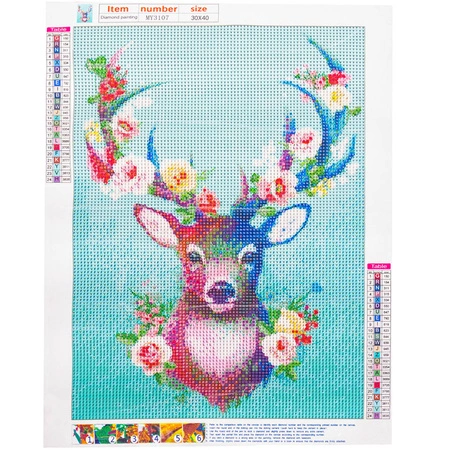 Diamond Painting + Zestaw Haft Diamentowy Mozaika Jeleń MALATEC