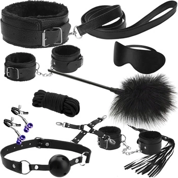 Zestaw BDSM Kajdanki Gadżety Erotyczne Zabawki Pejcz do Gry Erotycznej MALATEC