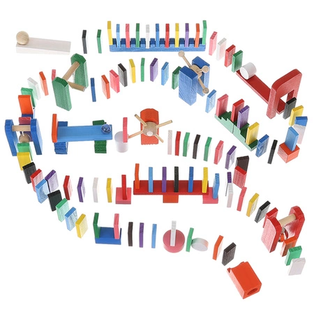Klocki Drewniane Układanka Domino Kolorowe Duża Gra dla Dzieci Zestaw Torba KRUZZEL