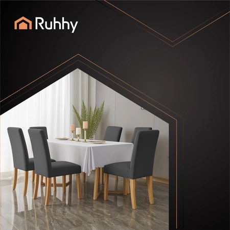 Pokrowiec na Krzesło Szary Uniwersalny Miękki Pokrowce na Krzesła x6 RUHHY 25990