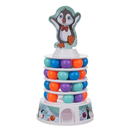 Gra Zręcznościowa dla Dzieci Rodzinna Wieża z Kulkami Pingwin na Wieży Kule KRUZZEL