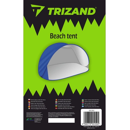 Namiot Plażowy Parawan Samorozkładający Duży Ogrodowy XL na Plażę 190x120cm TRIZAND