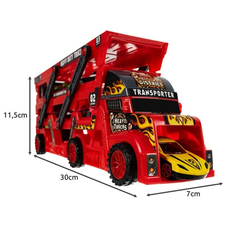 Ciężarówka TIR Laweta Iso Trade zestaw z wyrzutnią i 6 autkami dla dzieci 26303