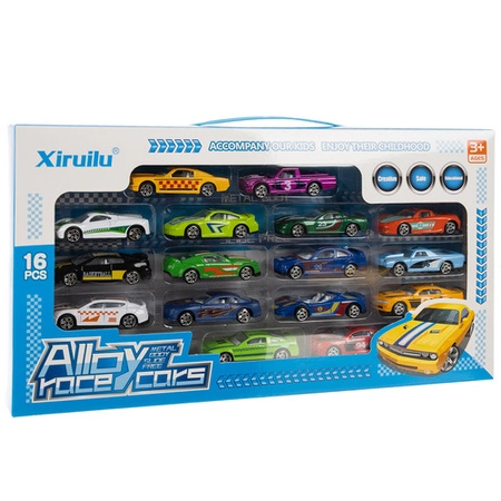 Samochodziki Resoraki Metalowe Kruzzel 16 sztuk Kolorowe Autka dla Dzieci 26319
