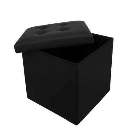 Pufa ze Schowkiem Siedzisko Puf Schowek Kufer Kostka z Ekoskóry Składana Ruhhy 25779