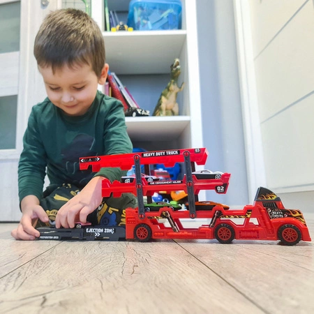 Laweta Tir Ciężarówka Wyrzutnia 6 Aut Autka Zestaw Samochód + Resoraki Auta KRUZZEL