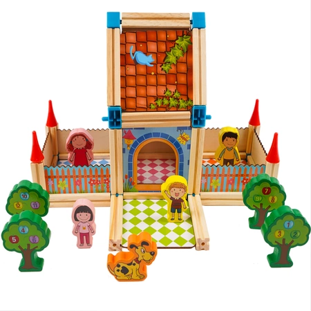 Drewniane Klocki Konstrukcyjne Domek Zestaw 268 el Edukacyjne dla Dzieci Kruzzel 26452