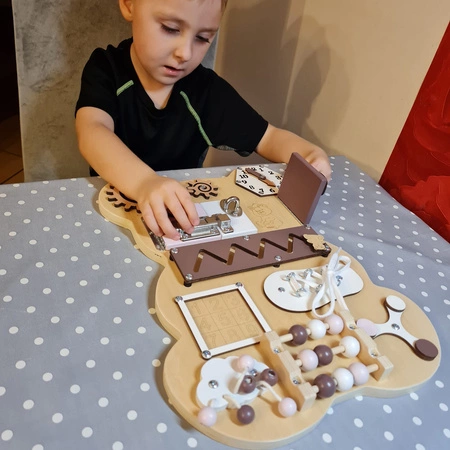 Tablica Manipulacyjna Sensoryczna Montessori 10w1 KRUZZEL