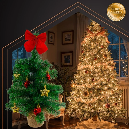 Choinka Sztuczna 45 cm RUHHY na Stół i Komodę Jak Żywa Gęsta z Dekoracją