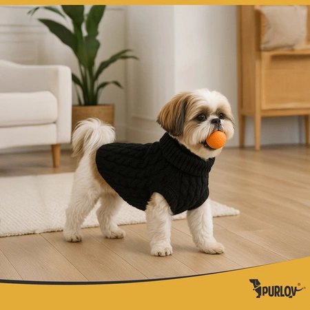 Ubranko dla Psa Kota Ciepły Sweterek Zimowy Sweter Ubranie na Zimę Golf L Purlov 26218