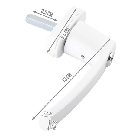 Klamka Okienna na Okno Balkonowa do Okien Okna Biała z Kluczykiem Zamkiem MALATEC