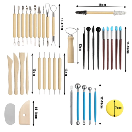 Zestaw Narzędzi do Rzeźbienia i Modelowania w Glinie XXXL aż 40 el. w Etui MAALEO 26135