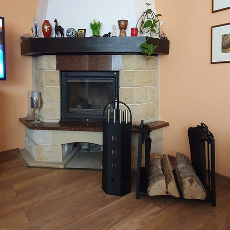 Metalowy Stojak na Drewno Kominkowe Opałowe do Kominka 2w1 + Torba XXL KAMINER