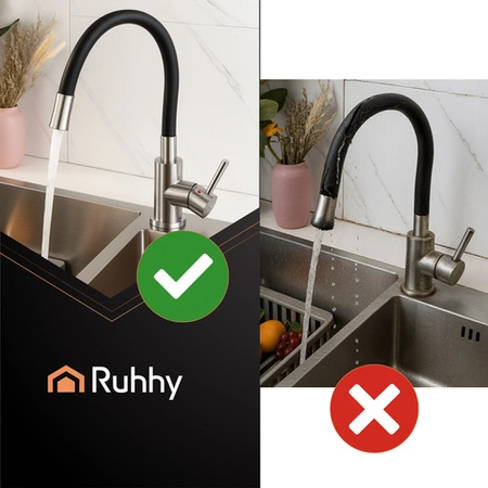Bateria Kuchenna Zlewozmywakowa Elastyczna Giętka Wylewka Perlator Kran 360 Ruhhy 26324