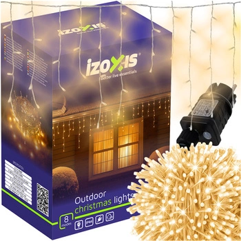 Lampki Choinkowe 500 LED Flash 22,5m IZOXIS Zew Sople Kurtyna Ciepłe Białe