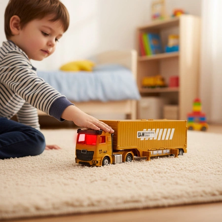 Ciężarówka Budowlana Iso Trade z Dźwigiem i Resorakami Zestaw Samochód TIR