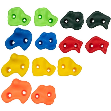 Kamienie Wspinaczkowe Uchwyty do Wspinaczki Duże dla Dzieci Śruby Zestaw UV KRUZZEL