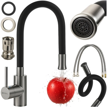 Bateria Kuchenna Zlewozmywakowa Elastyczna Giętka Wylewka Perlator Kran 360 Ruhhy 26324