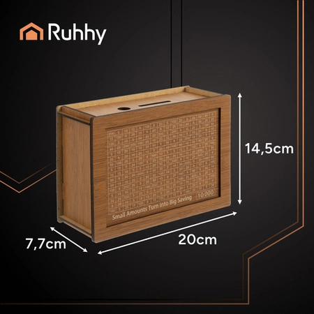 Skarbonka Wykreślana RUHHY Personalizowana na Prezent Wyzwanie Oszczędzanie