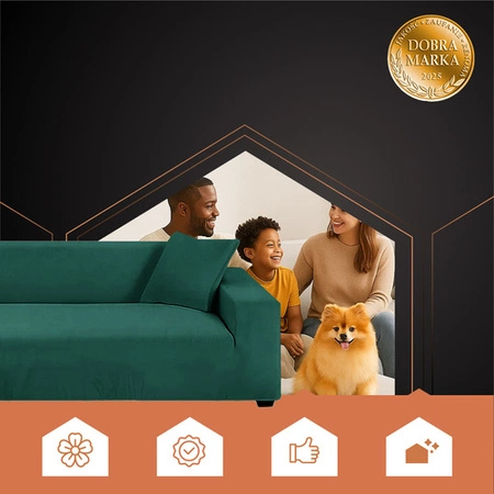 Pokrowiec na Narożnik Kanapę Leżankę Butelkowy Welur Elastyczny 190 - 230cm Ruhhy 26183