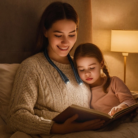 Lampka do Czytania Książek na Szyję Nocna Latarka LED Akumulator na USB-c IZOXIS 25675