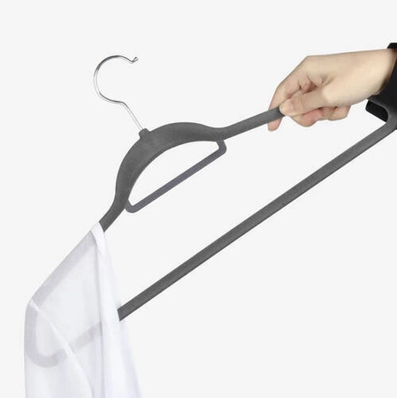 Wieszaki na Ubrania Ubraniowe Wieszak Welurowe 20 szt Szare Odzieżowe x20 RUHHY