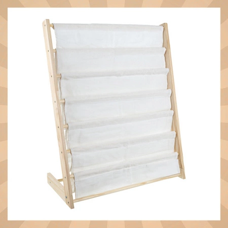 Regał Drewniany KRUZZEL 6 Półek Kieszonki na Książki dla Dzieci PREZENT