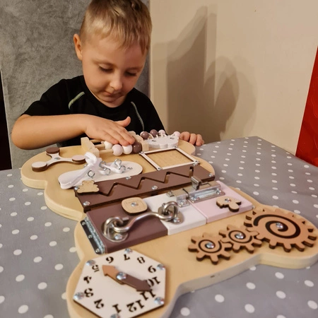 Tablica Manipulacyjna Sensoryczna Montessori 10w1 KRUZZEL