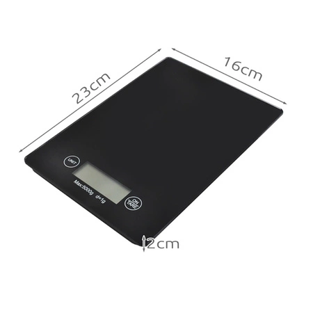 Waga Kuchenna Szklana Elektroniczna Precyzyjna do 5kg LCD 1g Cyfrowa Płaska RUHHY