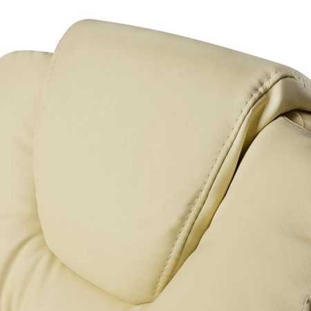 Fotel Obrotowy Biurowy Krzesło Biurowe Obrotowe do Biurka Beżowy z Podnóżek MALATEC