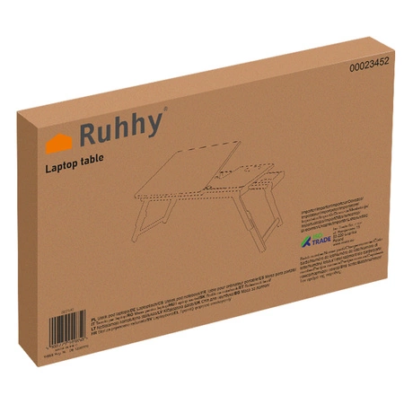 Stolik pod Laptopa Bambusowy do Łóżka Taca Podstawka Składany Regulowany RUHHY