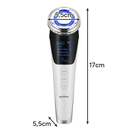 Masażer do Twarzy EMS Mezoterapia Bezigłowa Lifting Urządzenie 5w1 Masaż Soulima 25888