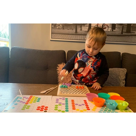 Układanka Drewniana Kulki Koraliki Drewniane Puzzle Mozaika dla Dzieci KRUZZEL